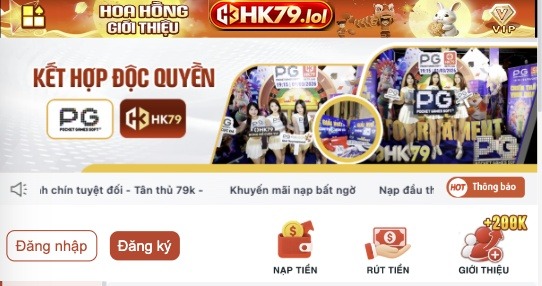 Nút Đăng ký HK79 được bố trí ngay trên giao diện chính của nhà cái.